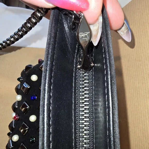Christian Louboutin Black Clutch with Multicolor Studs - Picture 8 of 13
